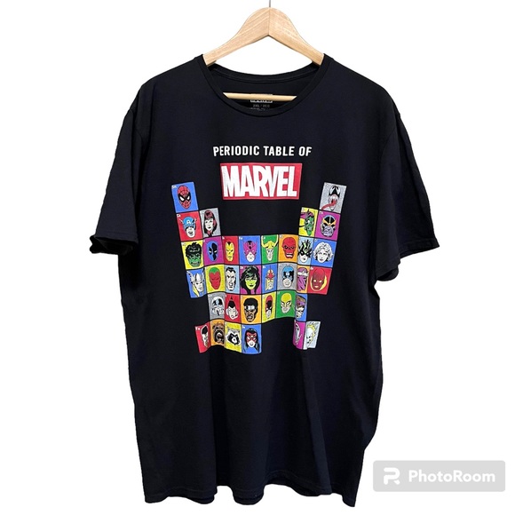 Marvel Periodic Table of Heroes and Villains | Men’s Comic Book Characters Tee - Picture 2 of 11